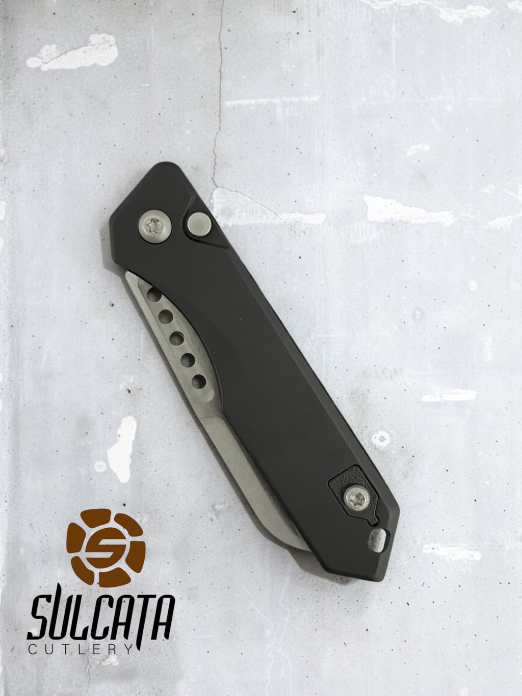 Heretic Knives Jinn Black Al Automatic knife (3" Stonewash)