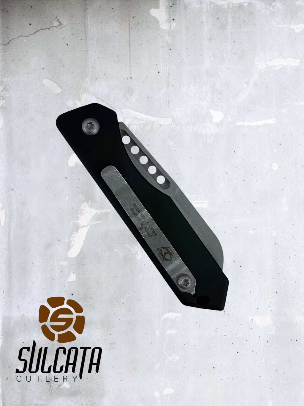 Heretic Knives Jinn Black Al Automatic knife (3" Stonewash)
