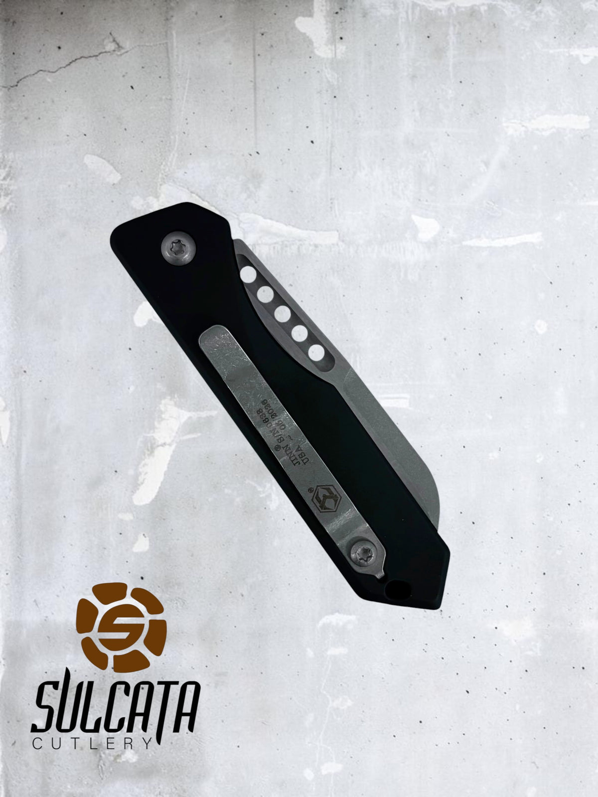 Heretic Knives Jinn Black Al Automatic knife (3" Stonewash)