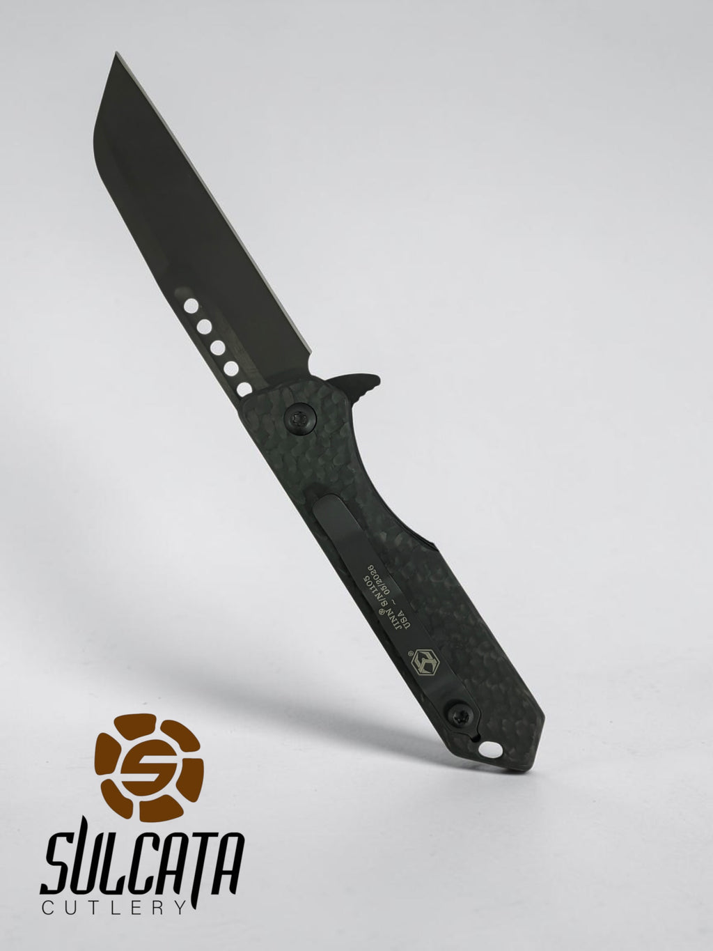 Heretic Knives Jinn Carbon Fiber Manual Flipper Blade Show Atlanta 2026 (3" DLC Black)