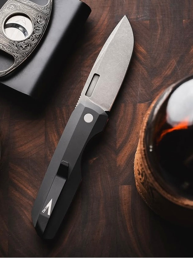 Pro-Tech Vero Synapse Auto Knife Red Linen Micarta (3.5" Acid Wash)