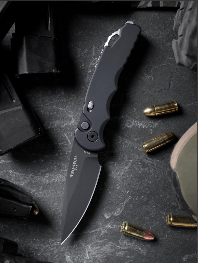 Pro-Tech TR-5 Automatic Knife (3.25" DLC Black)