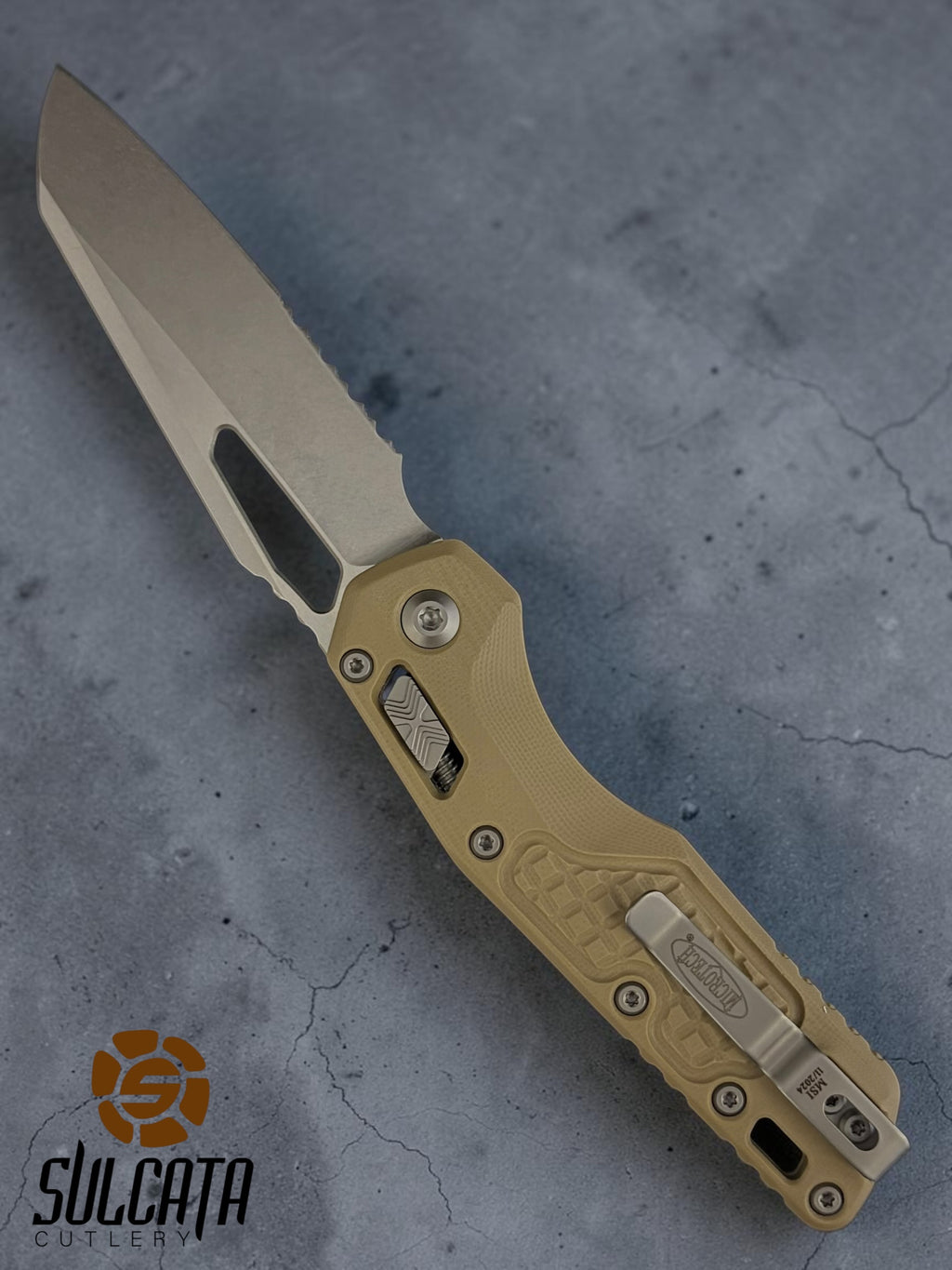 Microtech MSI S/E Frag G-10 Partial Serrations Manual Folder (4" SW)