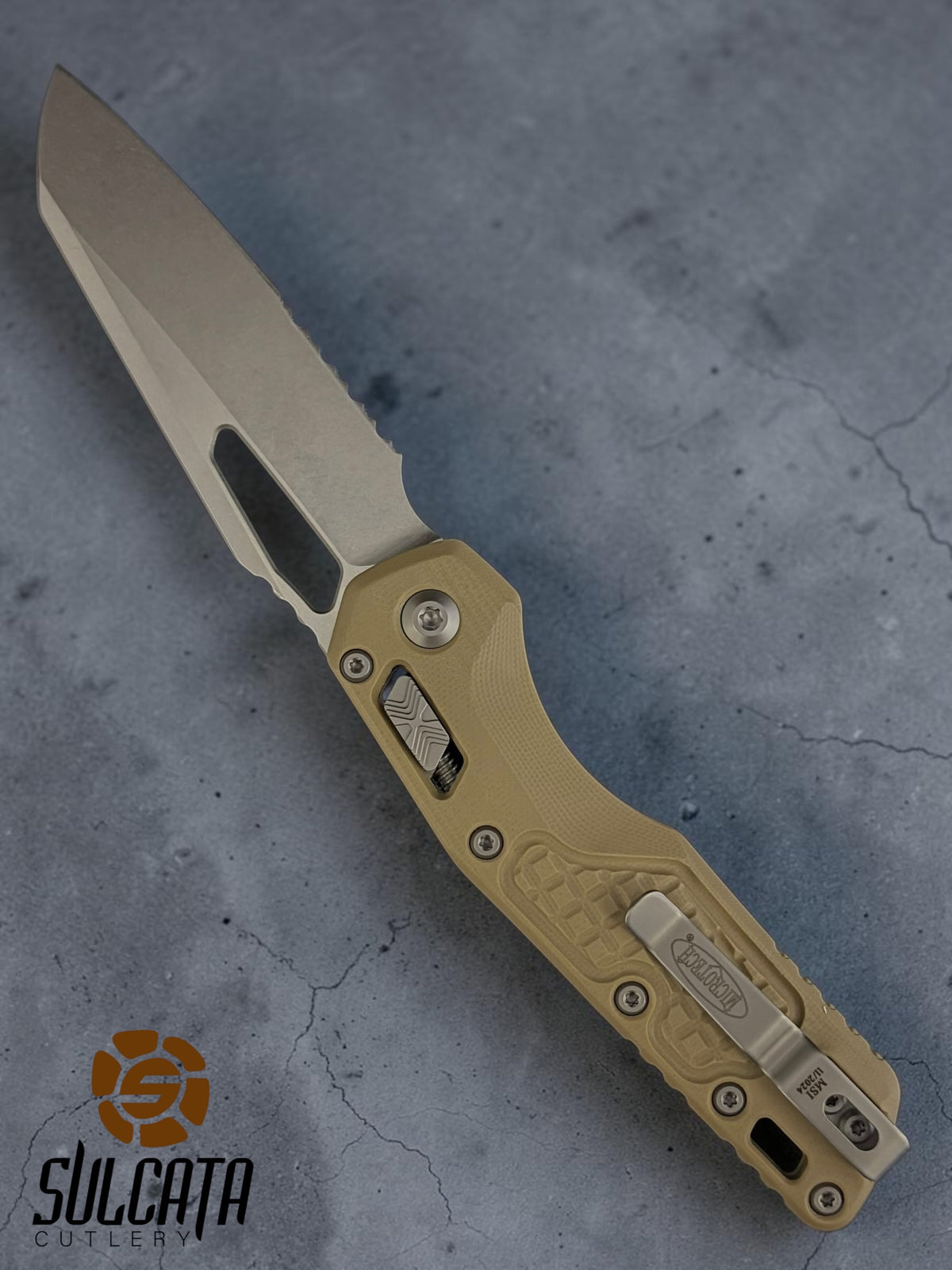 Microtech MSI S/E Frag G-10 Partial Serrations Manual Folder (4" SW)