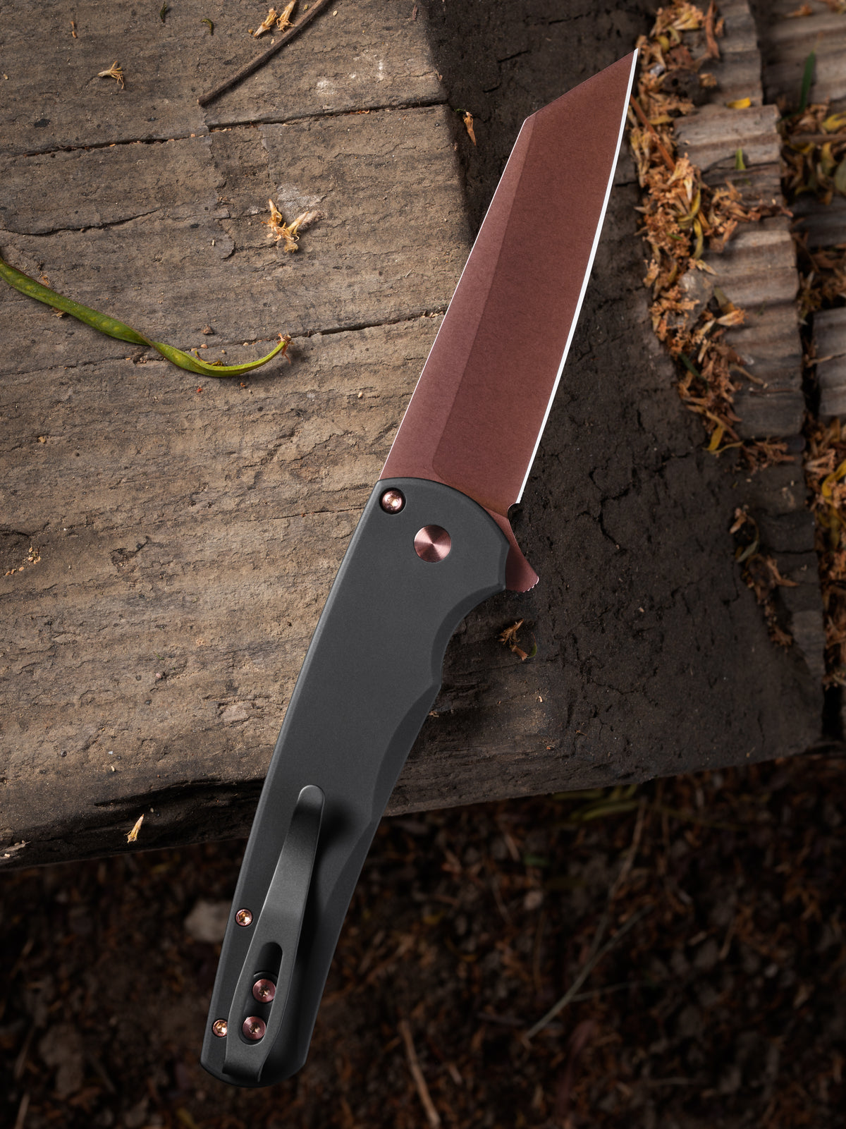 Pro-Tech Malibu Reverse Tanto Manual Flipper Knife Blade Show Atlanta 2026 (3.3" Copper Rose)