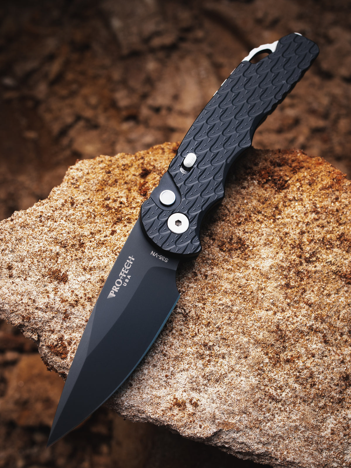 Pro-Tech TR-5 Feather Textured Automatic Knife Blade Show Atlanta 2026 (3.25" DLC Black)