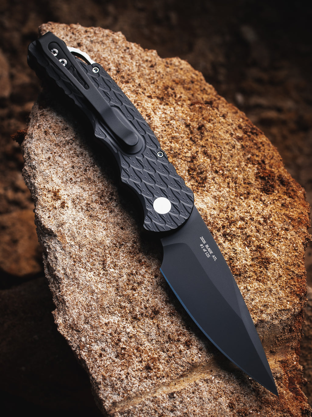 Pro-Tech TR-5 Feather Textured Automatic Knife Blade Show Atlanta 2026 (3.25" DLC Black)