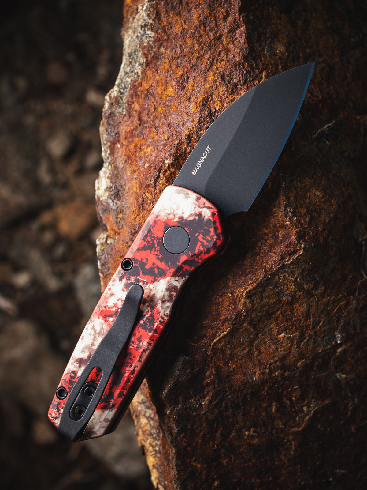 Pro-Tech Runt 5 Crimson Tiger Automatic Knife Blade Show Atlanta 2026 Exclusive (1.9" DLC Black)