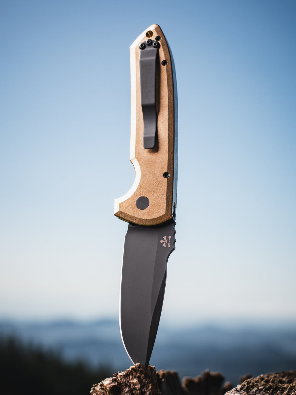Pro-Tech Les George Rockeye AlBronze Automatic Knife Blade Show Atlanta 2026 (3.38" DLC Black)