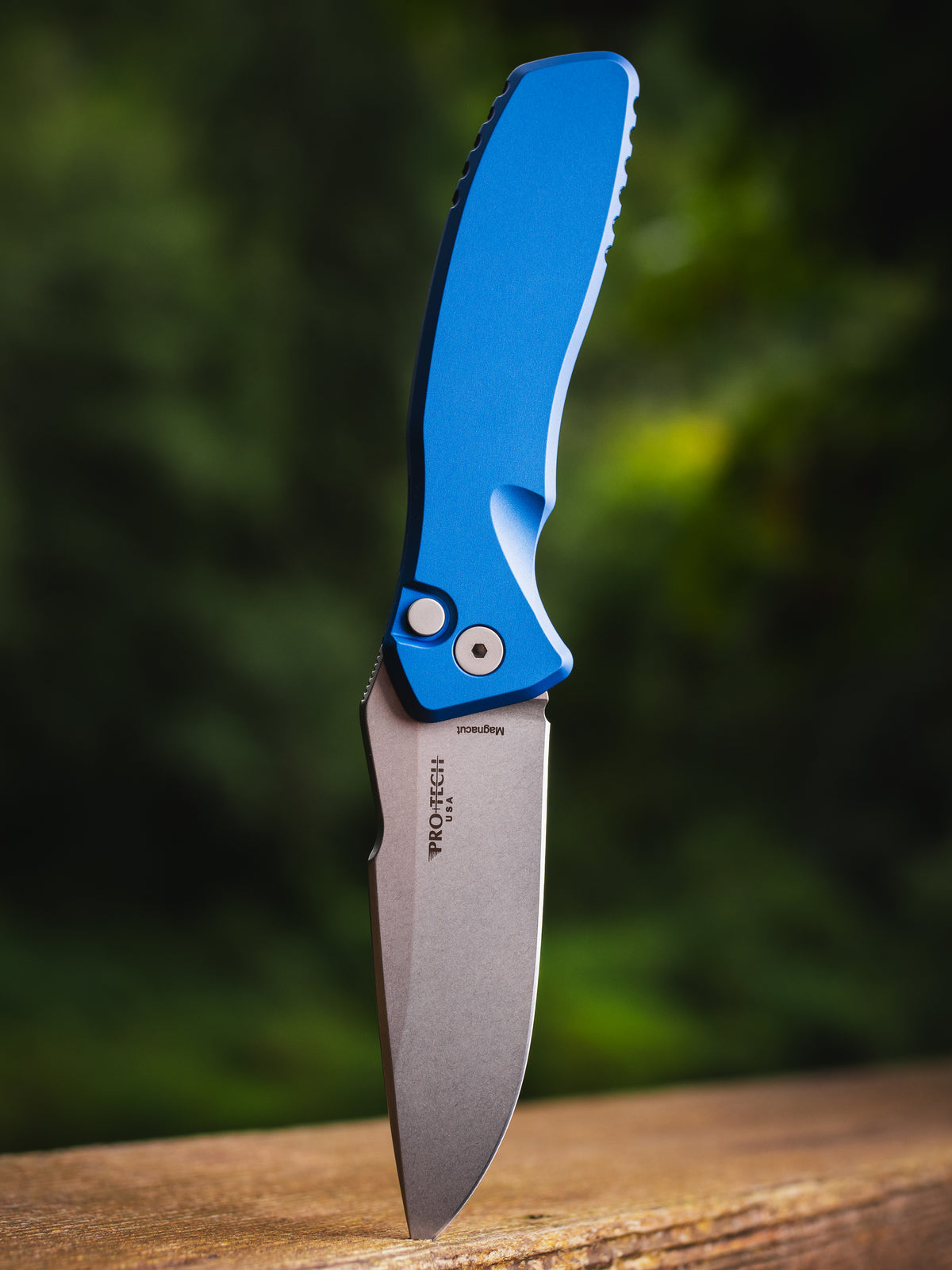 Pro-Tech Spartan Blades Pallas Blue Aluminum Automatic Knife (3.7" Stonewash)