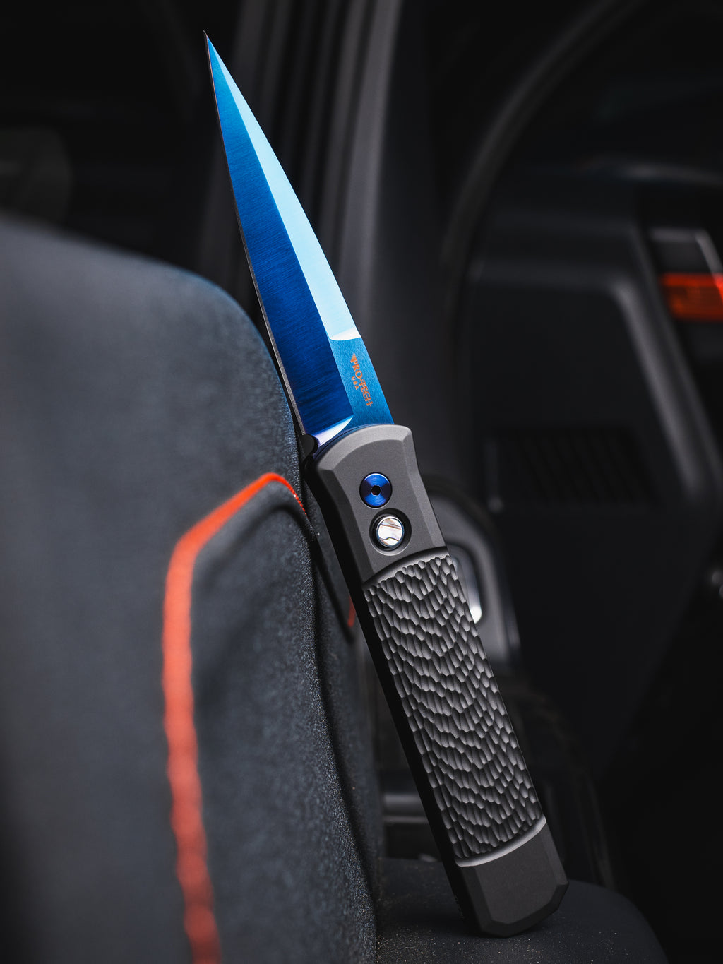 Pro-Tech Godfather Jigged Black Automatic Knife CCKS Fall 2026 (4"Sapphire Blue)