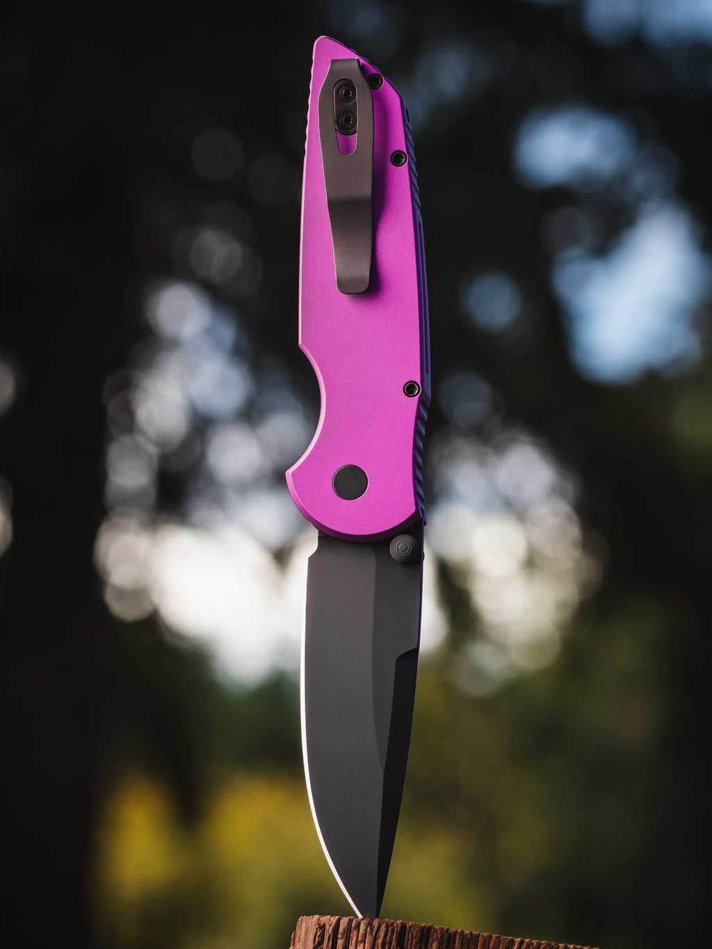 Pro-Tech TR-3 Integrity Manual Knife Solid Purple (3.5" DLC Black)