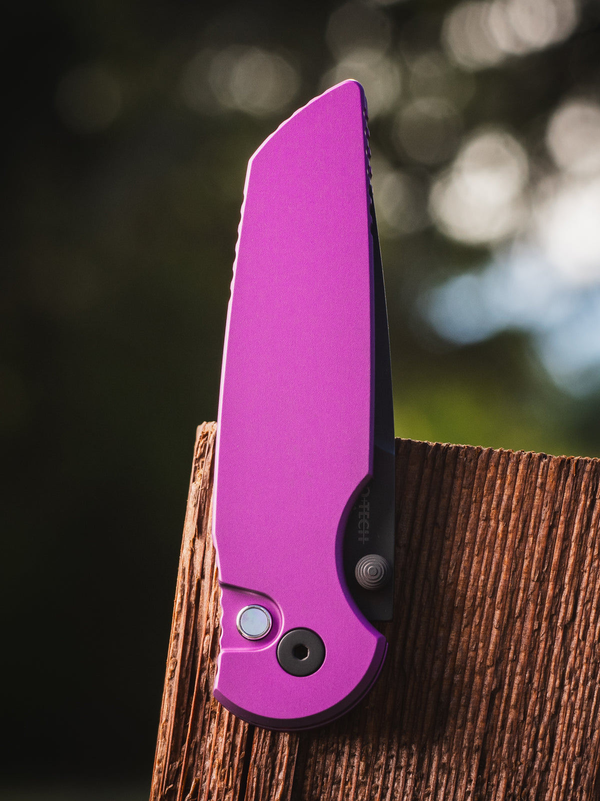 Pro-Tech TR-3 Integrity Manual Knife Solid Purple (3.5" DLC Black)