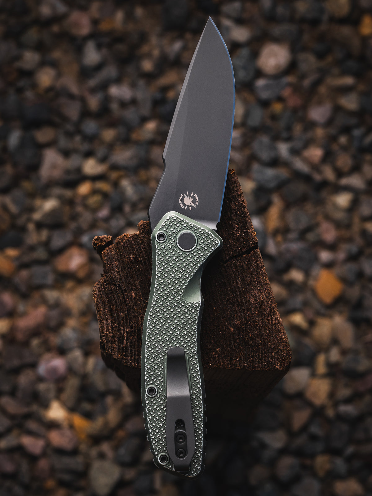 Pro-Tech Spartan Blades Pallas Custom Lattice Textured Ti Green/Gold Automatic Knife CCKS Fall 2026 Exclusive (3.7" DLC Black)