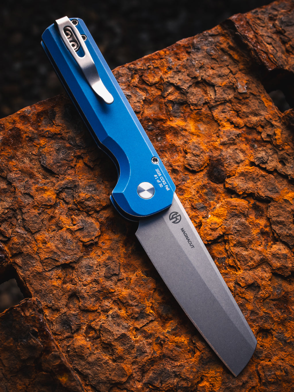 Pro-Tech Slimfoot Battleworn Blue auto CCKS 2026 Fall Exclusive (3.1" Stonewash)