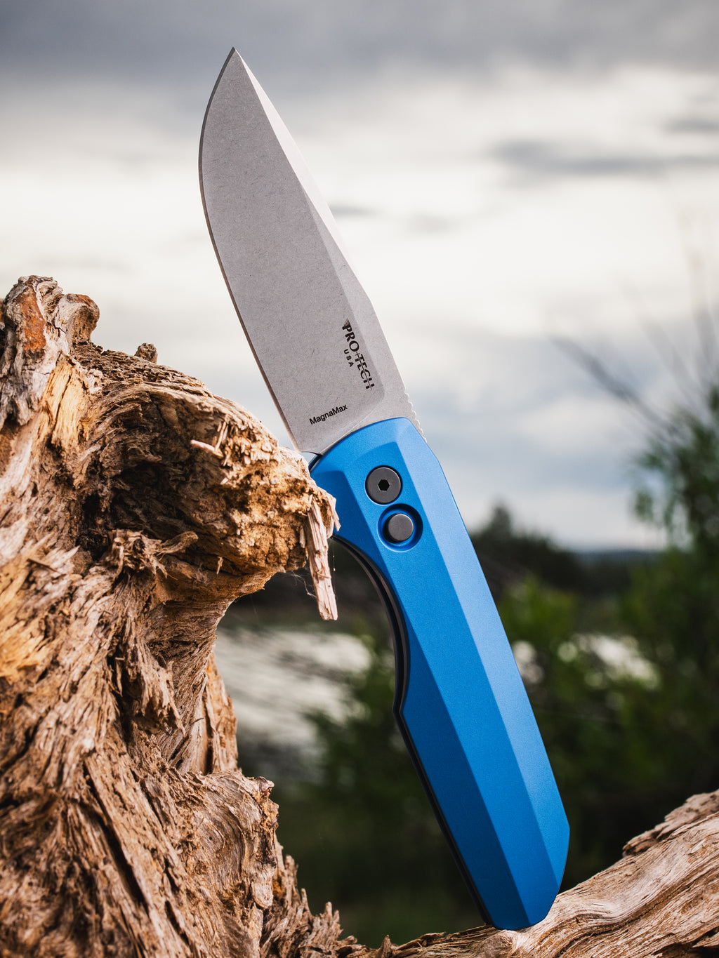 Pro-Tech Vero Synapse 2.0 Blue Automatic Knife (3.5" Stonewash)