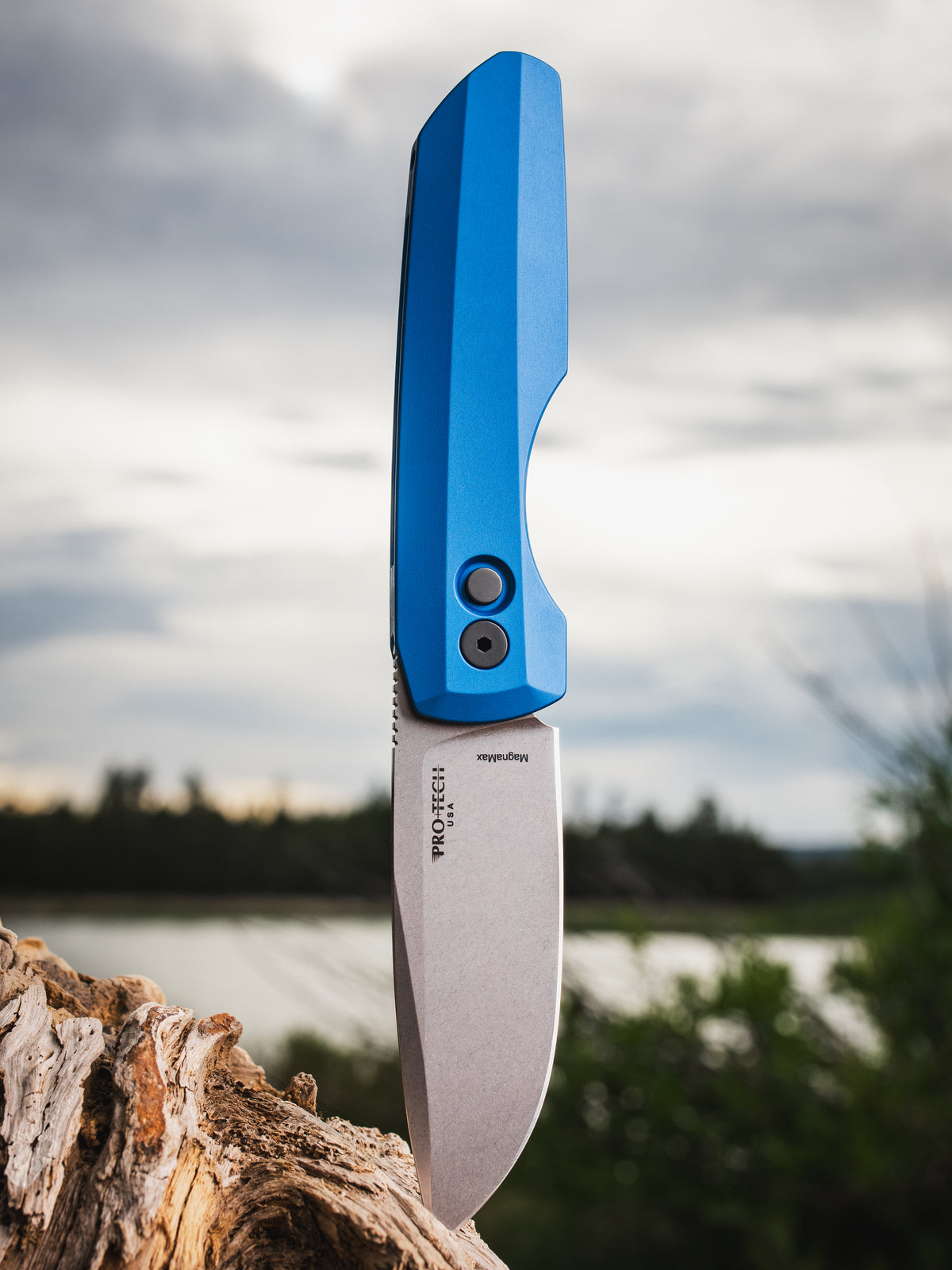 Pro-Tech Vero Synapse 2.0 Blue Automatic Knife (3.5" Stonewash)