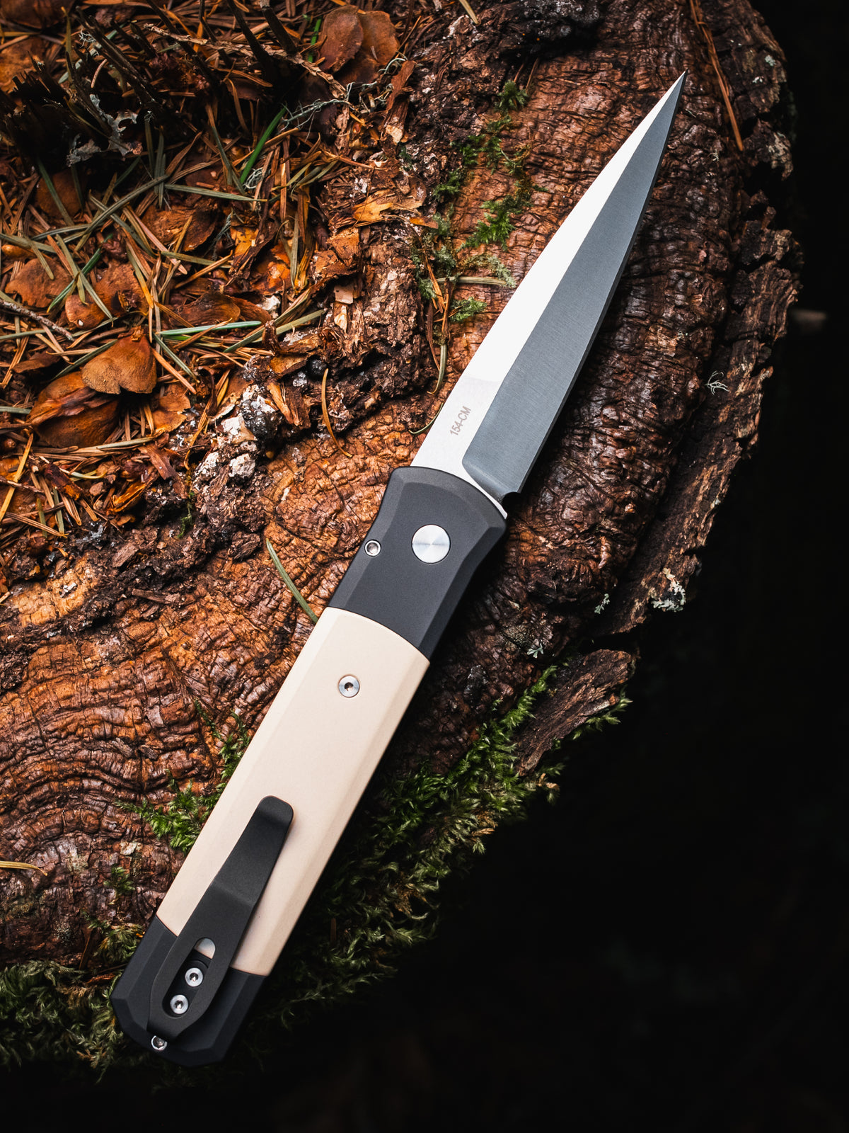 Pro-Tech Godfather Tuxedo Automatic Knife (4" Satin)