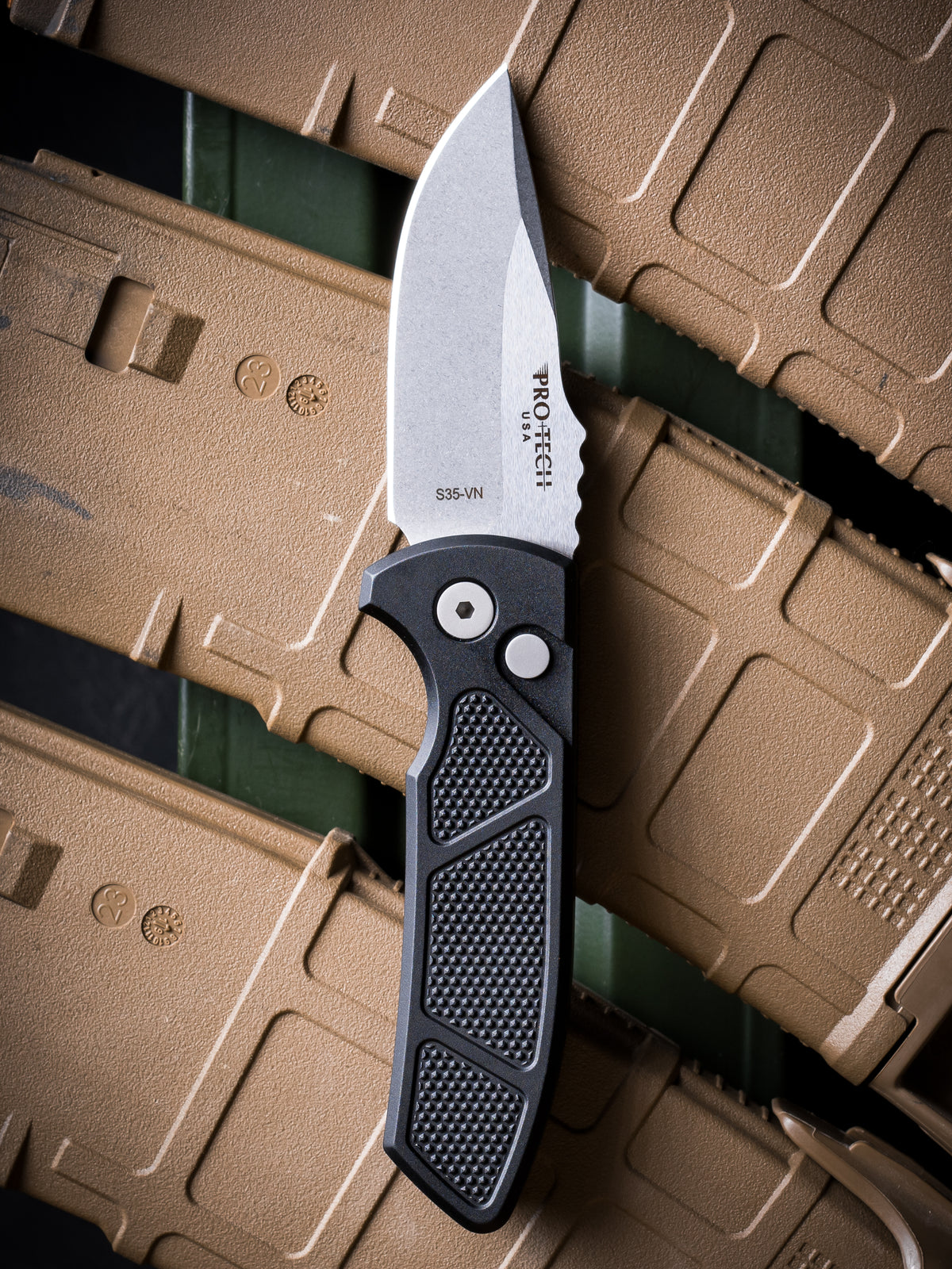 Pro-Tech Les George SBR Auto Knife Black Machined Aluminum (2.6" SW)