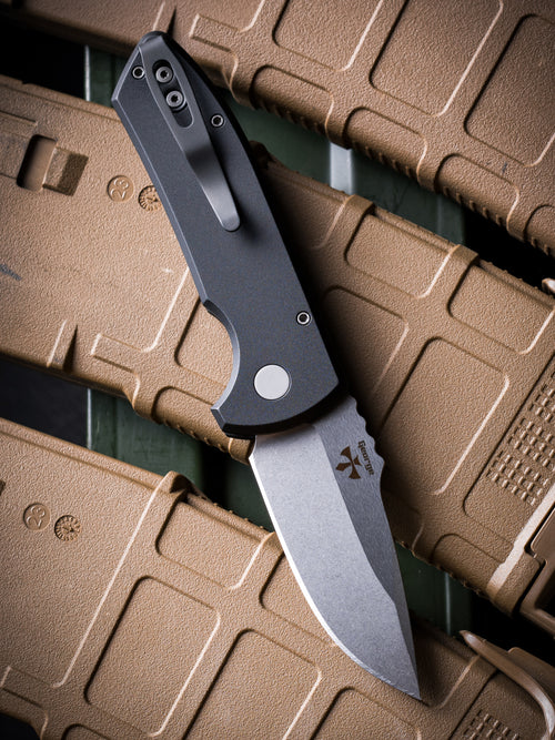 Pro-Tech Les George SBR Auto Knife Black Machined Aluminum (2.6" SW)