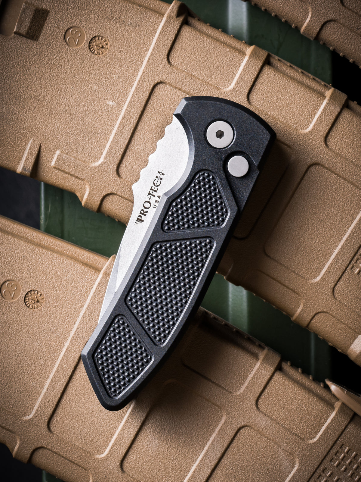 Pro-Tech Les George SBR Auto Knife Black Machined Aluminum (2.6" SW)
