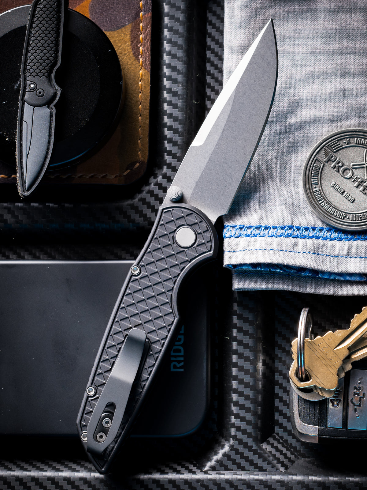 Pro-Tech TR-3 Integrity Manual Knife Relic Textured Black (3.5" Stonewash)