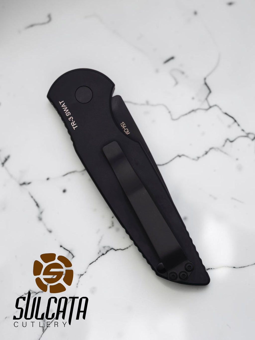 Pro-Tech TR-3 SWAT Automatic Knife Black Aluminum (3.5" Black DLC)