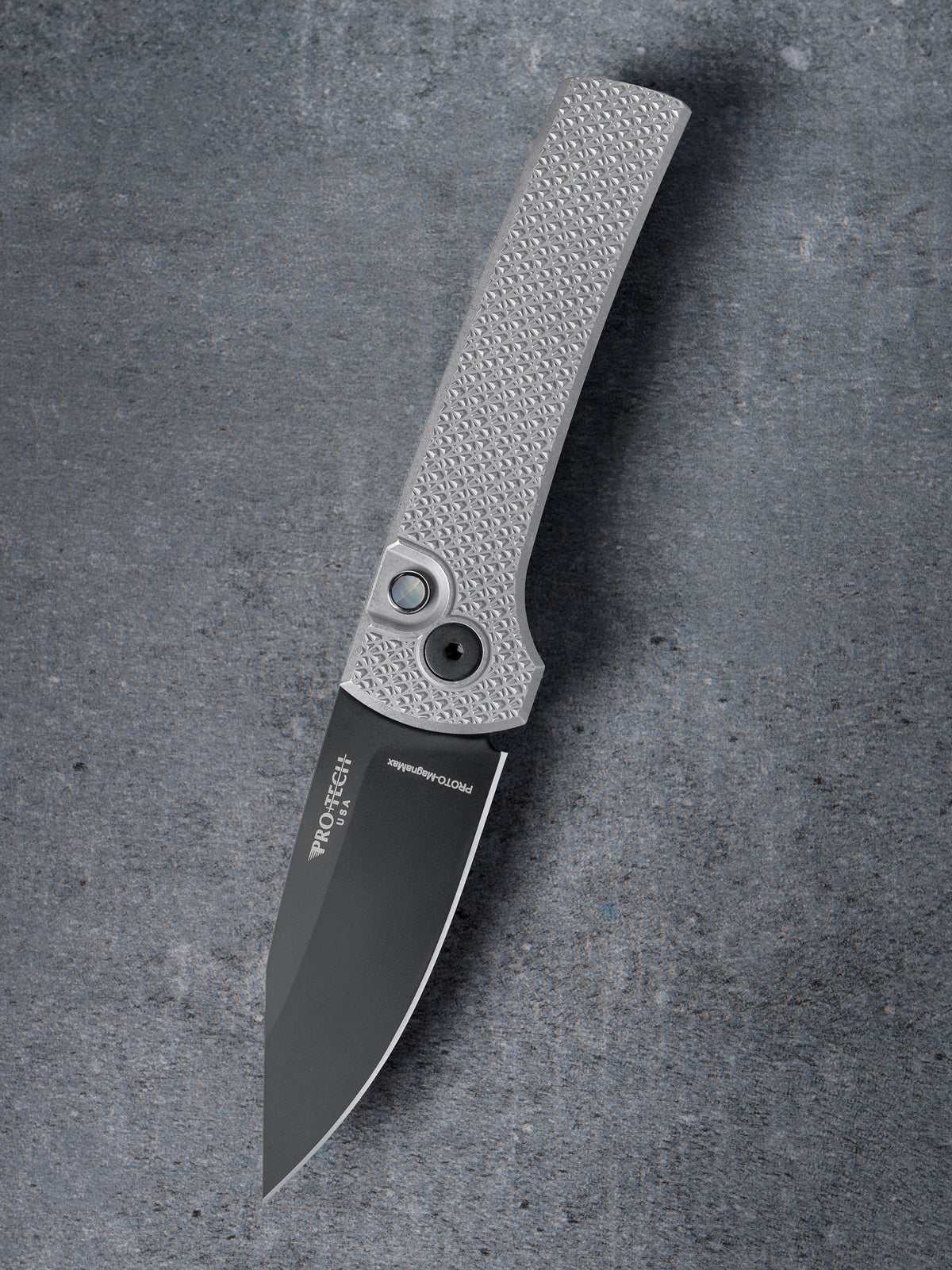 Pro-Tech Chaves Scapegoat Compact Auto Knife 17-4 Grey Carbide Blade Show Texas 2026(3.2" DLC Black)