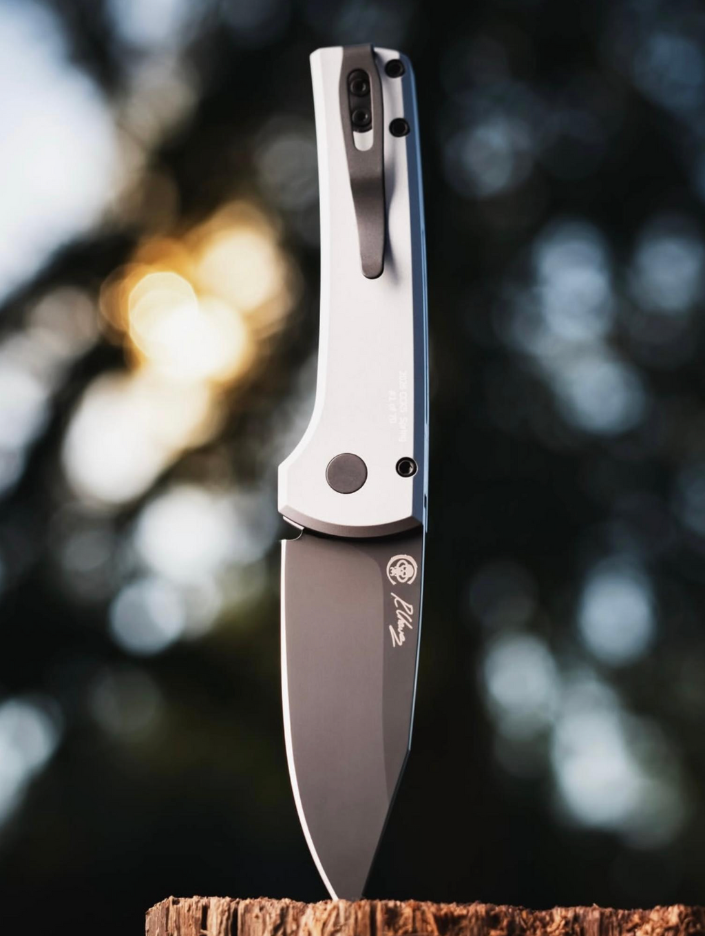 Pro-Tech Chaves Scapegoat Compact Auto Knife Grey Al CCKS 2026 Spring (3.2 Inches DLC Black)
