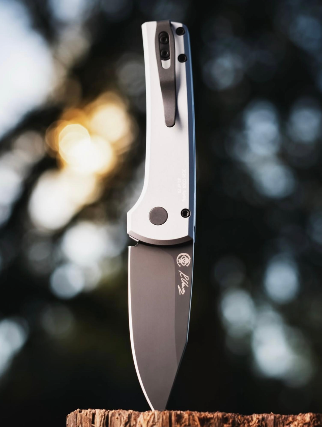 Pro-Tech Chaves Scapegoat Compact Auto Knife Grey Al CCKS 2026 Spring (3.2 Inches DLC Black)