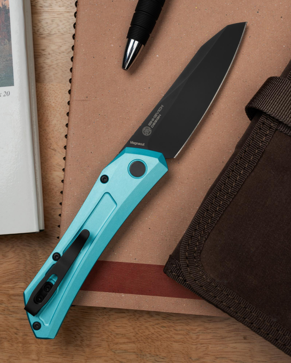 Pro-Tech Oligarch Sheepsfoot Automatic Knife Tiffany Blue (3.25 Inches Black DLC)