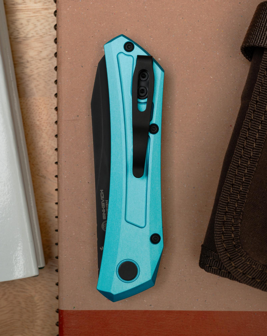 Pro-Tech Oligarch Sheepsfoot Automatic Knife Tiffany Blue (3.25 Inches Black DLC)