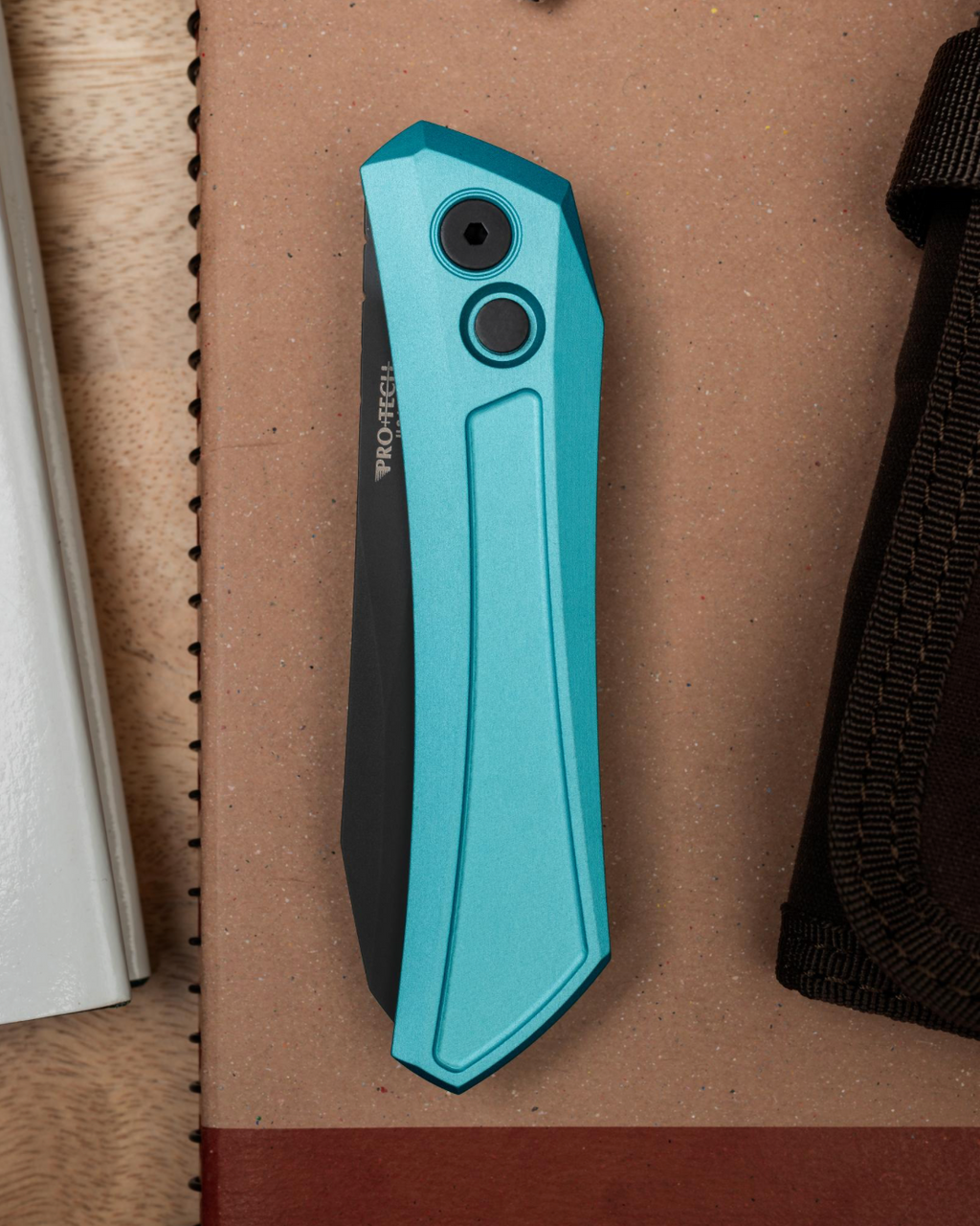 Pro-Tech Oligarch Sheepsfoot Automatic Knife Tiffany Blue (3.25 Inches Black DLC)