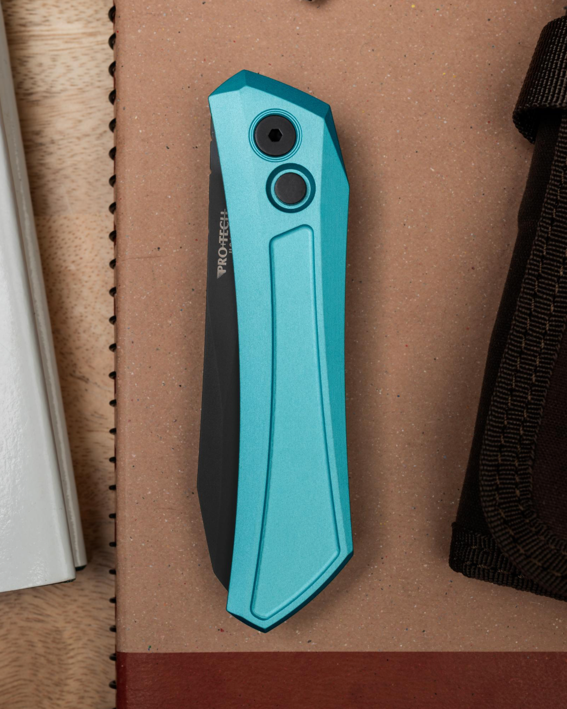 Pro-Tech Oligarch Sheepsfoot Automatic Knife Tiffany Blue (3.25 Inches Black DLC)