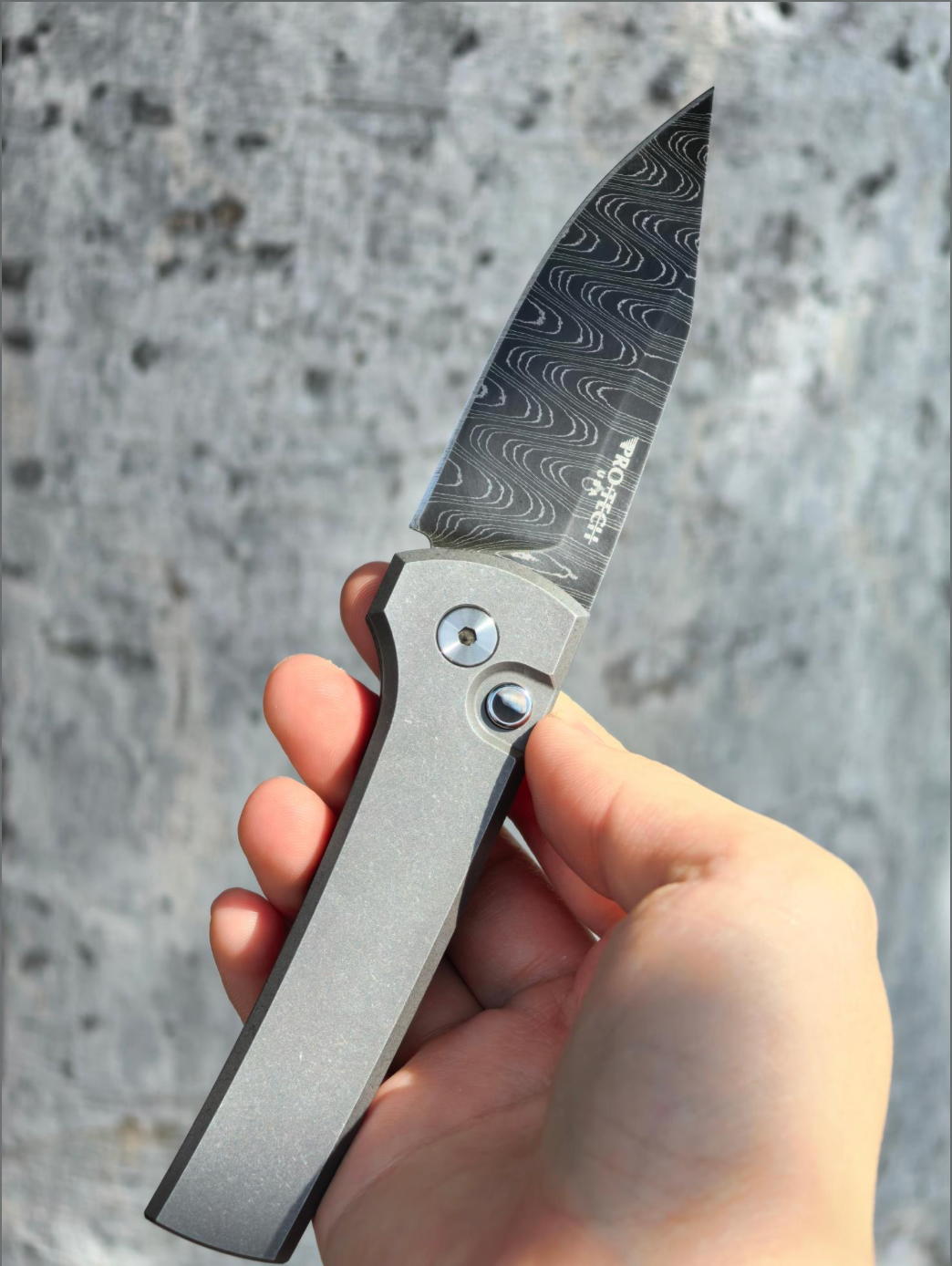 Pro-tech Chaves Scapegoat Custom 004 Vegas Forge Ladder Damascus Blade Show Texas 2026 Exclusive (5.2 Inches)