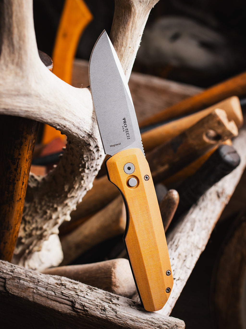Pro-Tech Vero Engineering Synapse Auto Knife Natural Linen Micarta (3.5" SW)