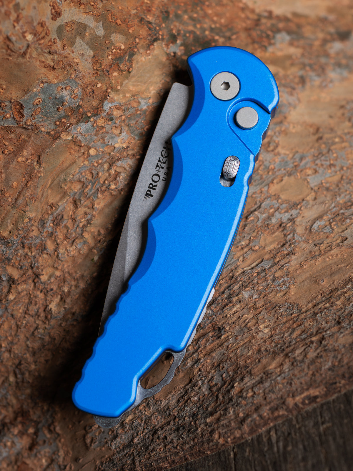 Pro-Tech TR-5 Blue Automatic Knife (3.25" Stonewash)