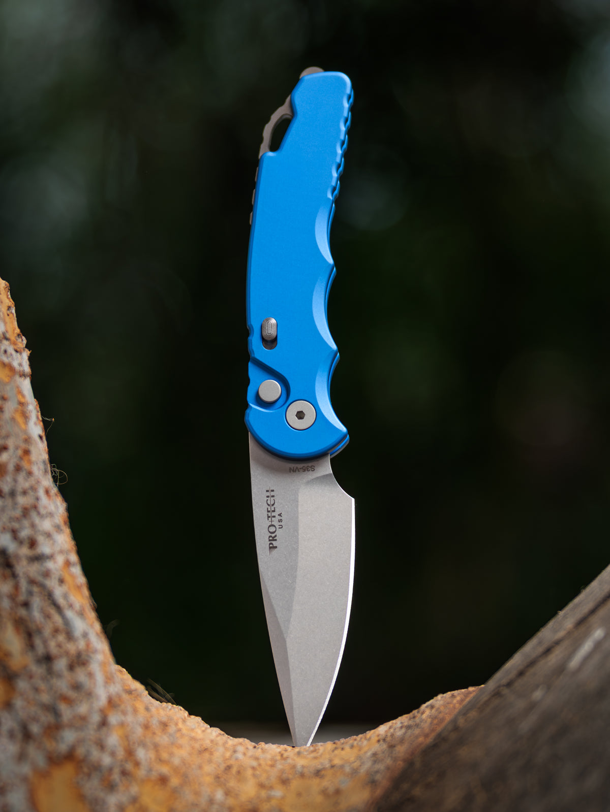 Pro-Tech TR-5 Blue Automatic Knife (3.25" Stonewash)