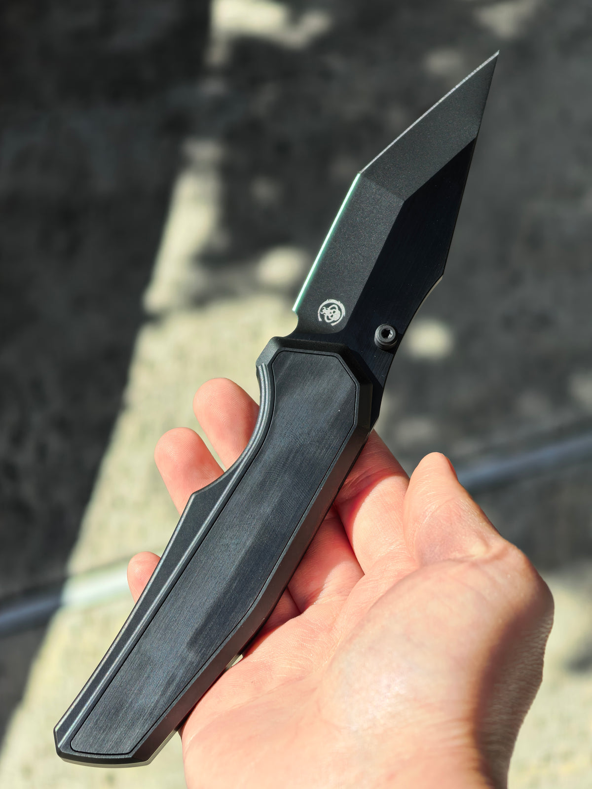 Chaves Knives Jake McCoy Omega Manual Flipper (3.5" Black PVD)