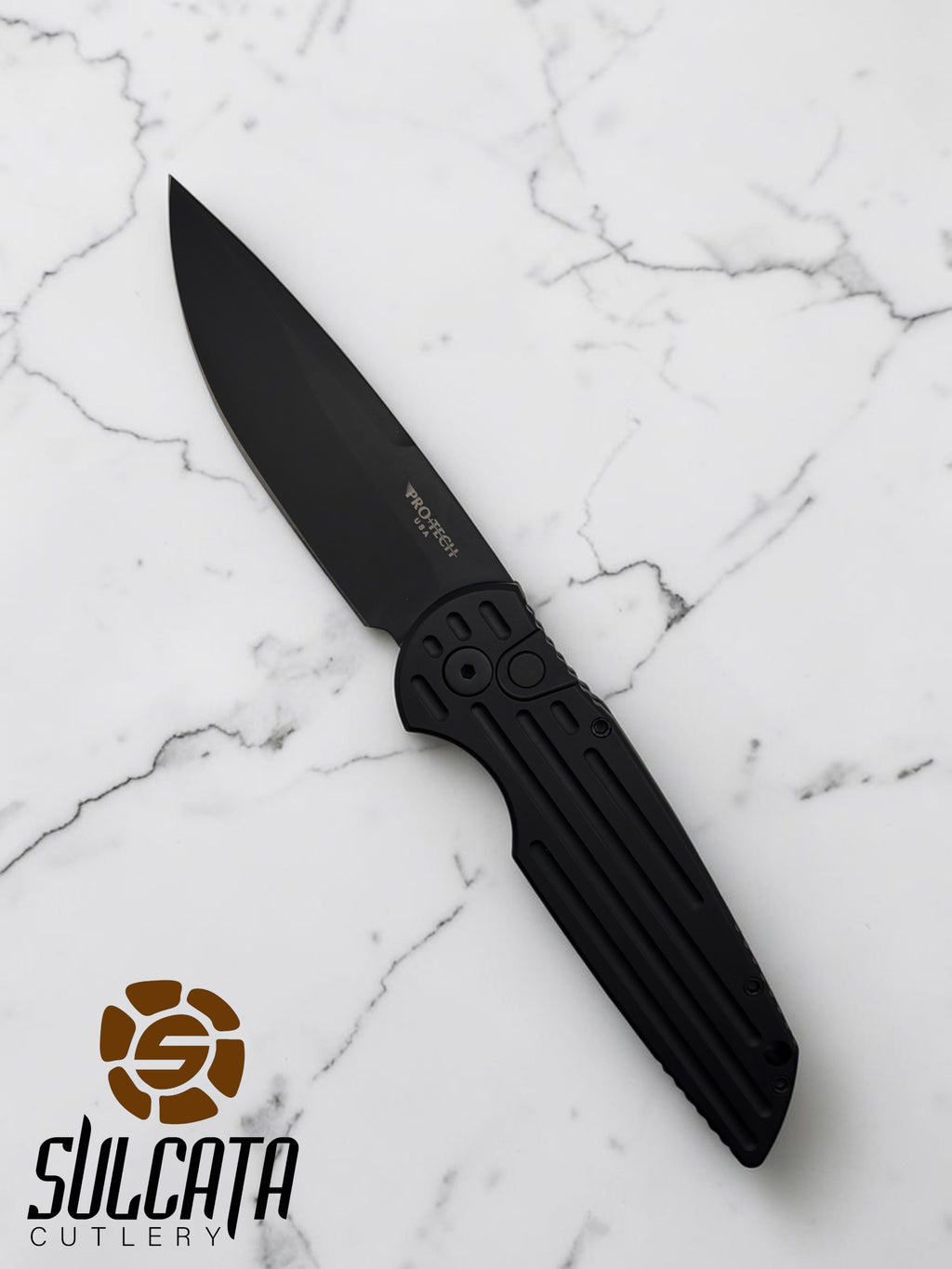 Pro-Tech TR-3 SWAT Automatic Knife Black Aluminum (3.5" Black DLC)