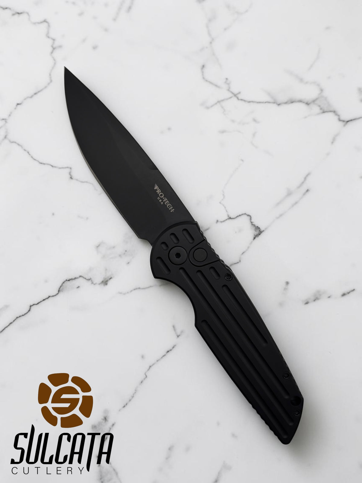 Pro-Tech TR-3 SWAT Automatic Knife Black Aluminum (3.5" Black DLC)