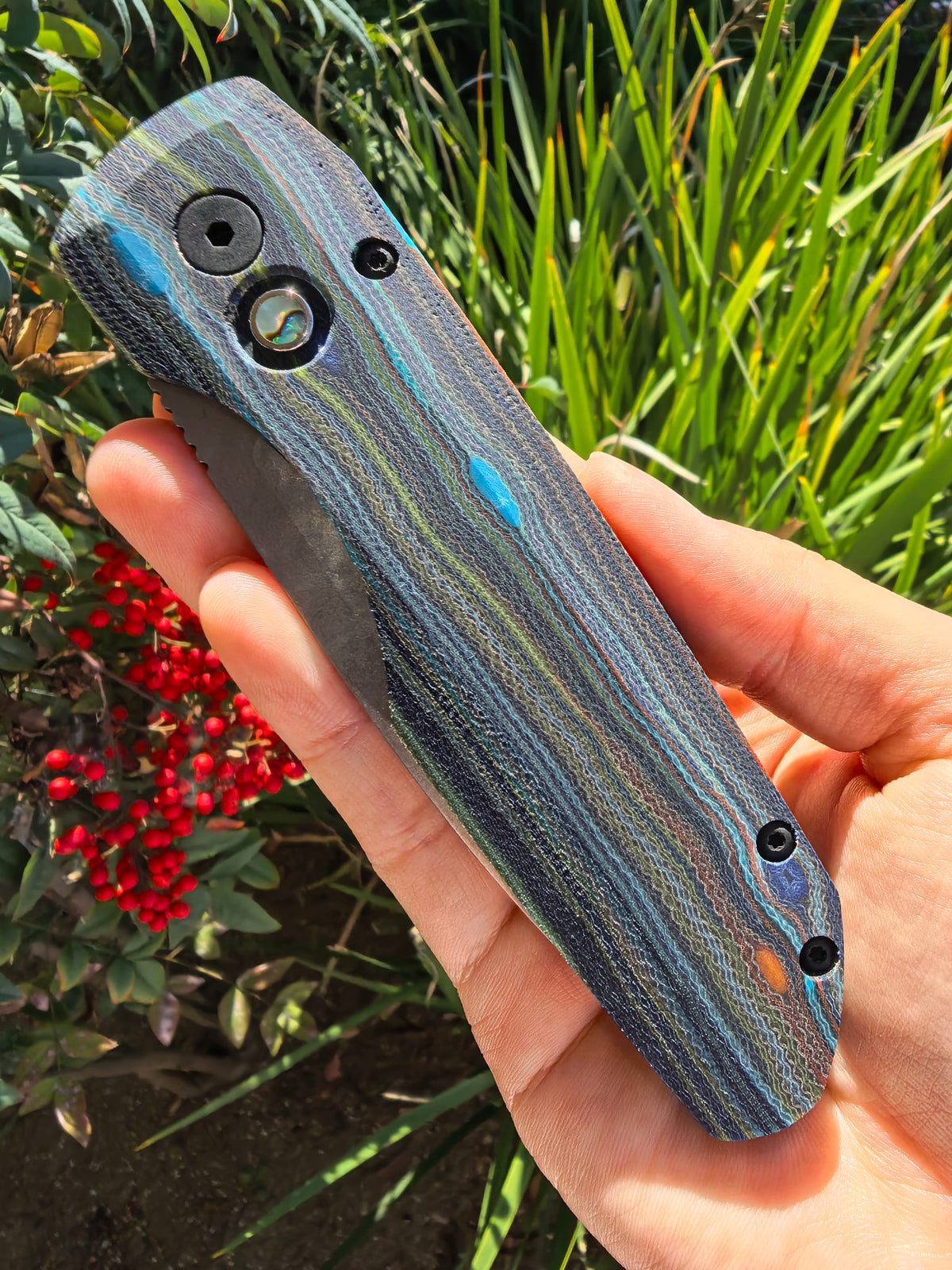 Pro-Tech Vero Synapse Unique Micarta Auto Knife Blue 2026 Cal Knives Expo (3.5" SW)