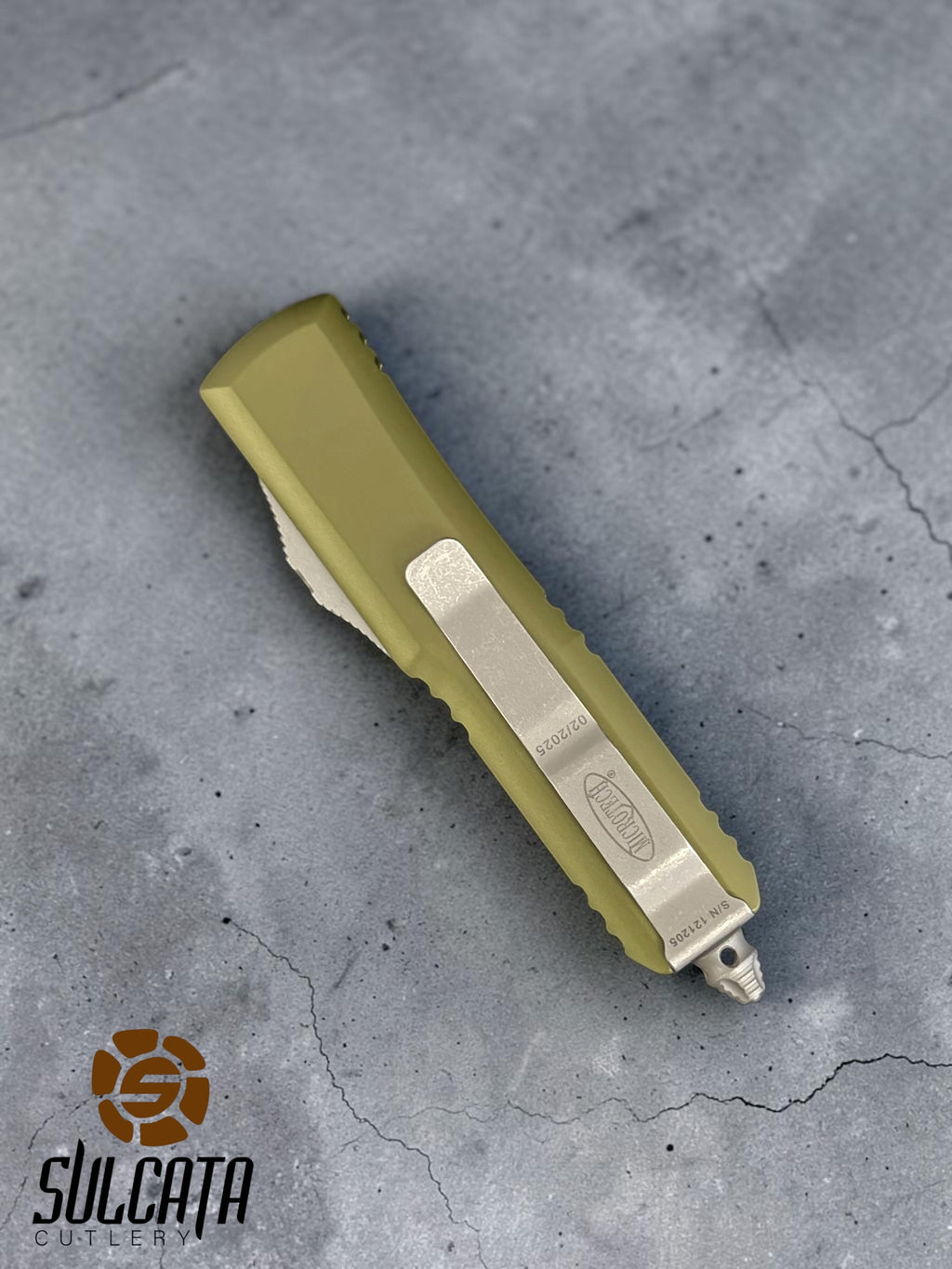 Microtech UTX-85 S/E OD Green Apocalyptic Standard OTF (3.1" Apocalyptic Stonewash)
