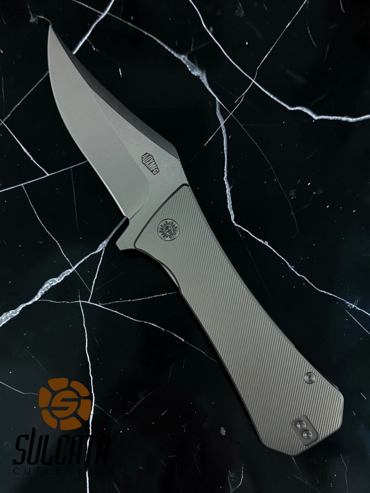 Auxiliary Manufacturing Pocket Bowie XL Frame Lock Knife Ti (4" SW)