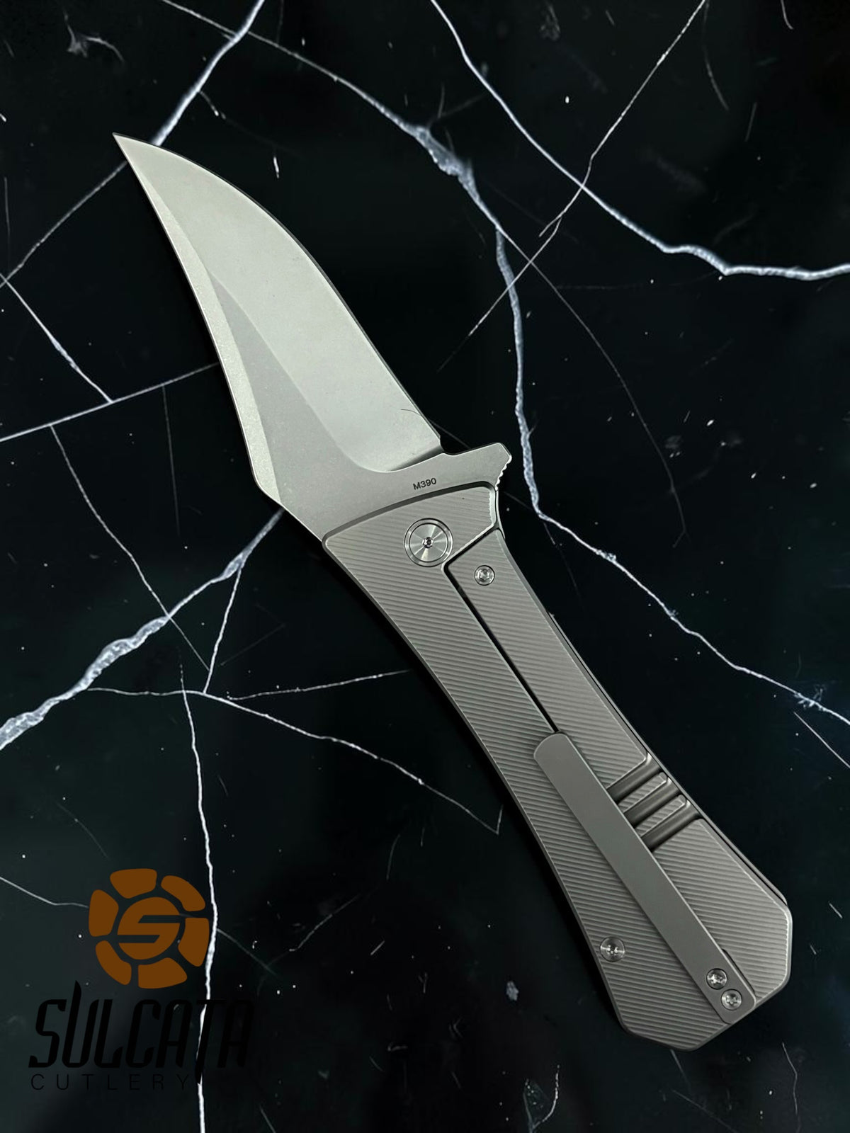 Auxiliary Manufacturing Pocket Bowie XL Frame Lock Knife Ti (4" SW)
