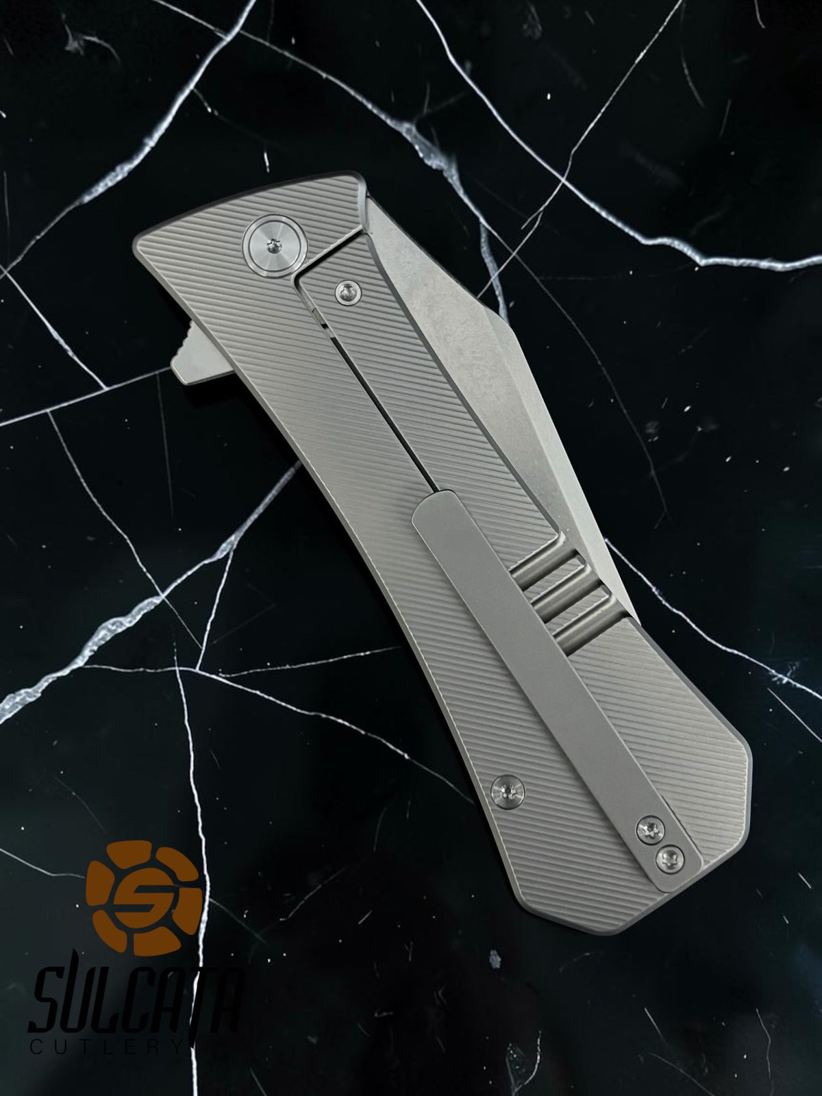 Auxiliary Manufacturing Pocket Bowie XL Frame Lock Knife Ti (4" SW)