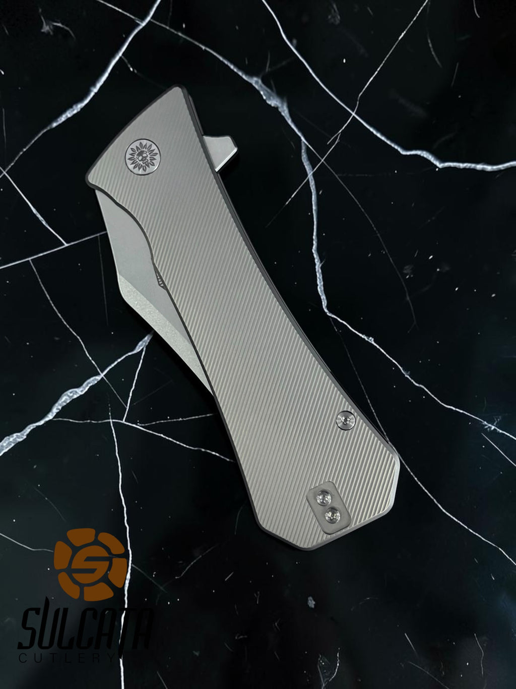 Auxiliary Manufacturing Coffin Tanto XL Frame Lock Manual Knife Ti (4" SW)